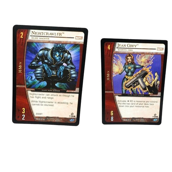 Vintage Jean Grey And Nightcrawler V.S. System Collectible X-Men Marvel Card - Picture 1 of 11